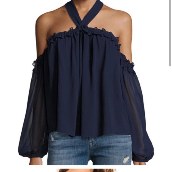 Misa navy halter top sz M - Picture 4 of 6